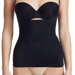 SPANX Black Scoop Neck Open Bust Shape Wear Cami Tank Women’s Size Large